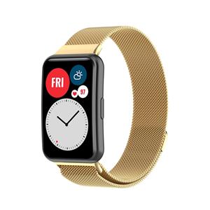 Strap-it Huawei Watch Fit SE Milanese band (goud)