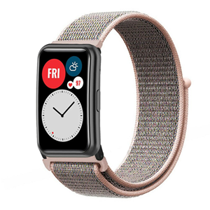 Strap-it Huawei Watch Fit SE nylon bandje (pink sand)