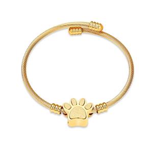 Urnwebshop RVS Aurora Armband met Ashanger Pootafdruk, Goudkleurig