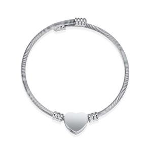 Urnwebshop RVS Aurora Armband met Ashanger Hartje, Zilverkleur