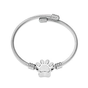 Urnwebshop RVS Aurora Armband met Ashanger Pootafdruk