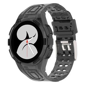 Strap-it Samsung Galaxy Watch 4 40mm siliconen bandje met frame (transparant zwart)
