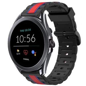 Strap-it Fossil Gen 5e - 44mm Special Edition band (zwart/rood)