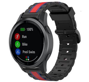 Strap-it Garmin Vivoactive 4 Special Edition band (zwart/rood)