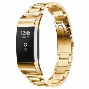 Strap-it Fitbit Charge 2 stalen band (goud)