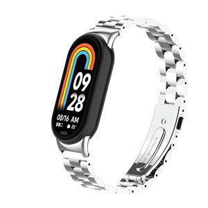 Strap-it Xiaomi Smart Band 8 stalen bandje (zilver)