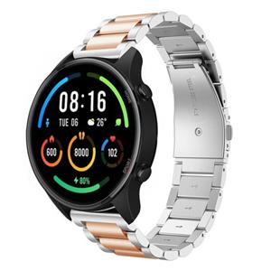 Strap-it Xiaomi Mi Watch stalen band (zilver/rosé goud)