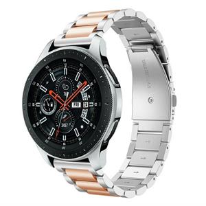 Strap-it Samsung Galaxy Watch 46mm stalen band (zilver/rosé goud)