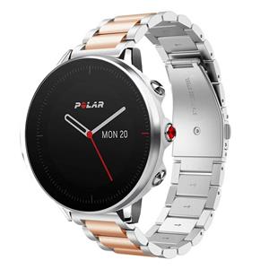 Strap-it Polar Grit X stalen band (zilver/rosé goud)