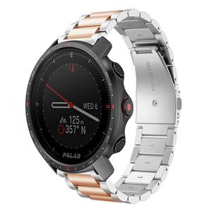 Strap-it Polar Grit X Pro stalen band (zilver/rosé goud)