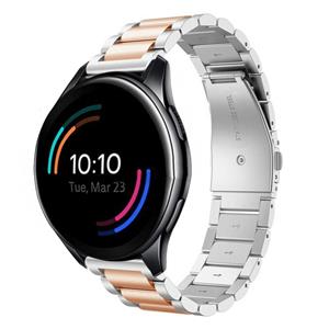 Strap-it OnePlus Watch stalen band (zilver/rosé goud)