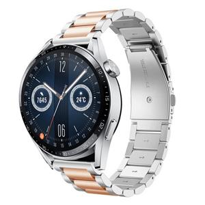 Strap-it Huawei Watch GT 3 46mm stalen band (zilver/rosé goud)