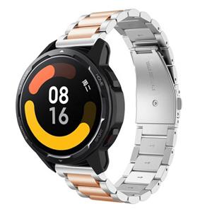 Strap-it Xiaomi Watch S1 stalen band (zilver/rosé goud)