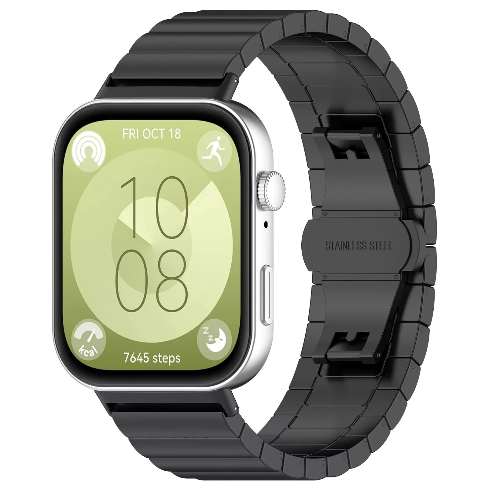Strap-it Huawei Watch Fit 3 luxe metalen band (zwart)
