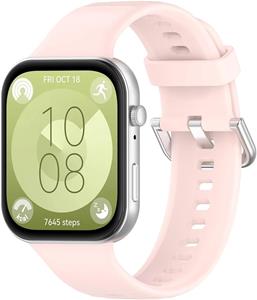 Strap-it Huawei Watch Fit 3 siliconen bandje (lichtroze)