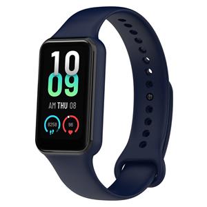 Strap-it Amazfit Band 7 siliconen bandje (donkerblauw)
