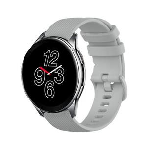 Strap-it OnePlus Watch 3 luxe siliconen bandje (grijs)