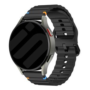 Strap-it OnePlus Watch 3 wave siliconen bandje (zwart)