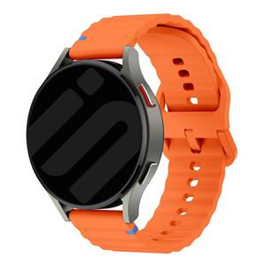 Strap-it OnePlus Watch 3 wave siliconen bandje (oranje)