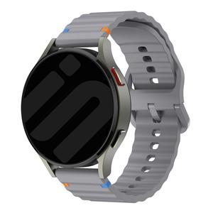 Strap-it OnePlus Watch 3 wave siliconen bandje (donkergrijs)