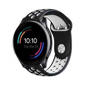 Strap-it OnePlus Watch 3 sport band (zwart/wit)