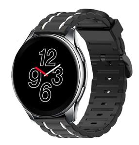 Strap-it OnePlus Watch 3 sport gesp band (zwart/wit)