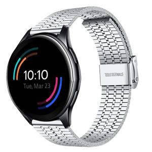 Strap-it OnePlus Watch 3 roestvrij stalen band (zilver)