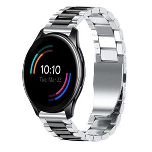 Strap-it OnePlus Watch 3 stalen band (zilver/zwart)
