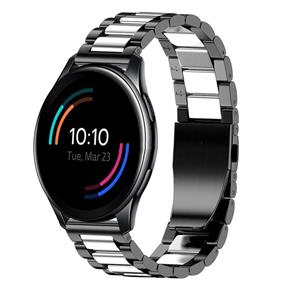Strap-it OnePlus Watch 3 stalen band (zwart/zilver)