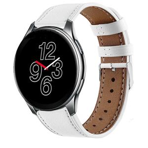 Strap-it OnePlus Watch 3 leren bandje (wit)