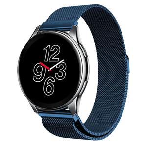 Strap-it OnePlus Watch 3 Milanese band (blauw)