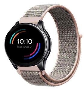 Strap-it OnePlus Watch 3 nylon bandje (pink sand)