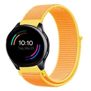 Strap-it OnePlus Watch 3 nylon bandje (lichtgeel)