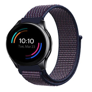 Strap-it OnePlus Watch 3 nylon bandje (paars-blauw)