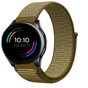 Strap-it OnePlus Watch 3 nylon bandje (olijf)