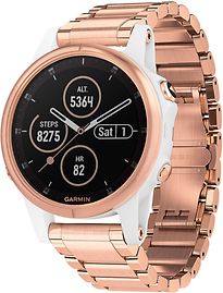 Garmin Fenix 5S Plus 42 mm wit met metalen armband roségoud [wifi, Saphir editie] - refurbished