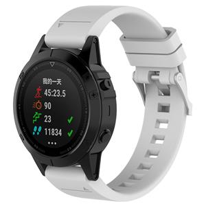 Strap-it Garmin Fenix 7x glossy silicone band (wit)