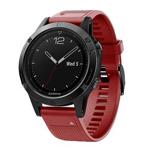 Strap-it Garmin Tactix 8 - 47mm siliconen bandje (rood)