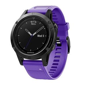 Strap-it Garmin Tactix 8 - 47mm siliconen bandje (paars)