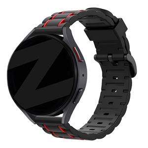 Bandz Oppo Watch X2 sport band gestreept (zwart/rood)