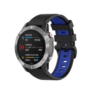 Strap-it Garmin Tactix 8 - 51mm sport gesp band (zwart/blauw)