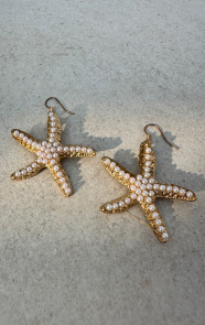 Jurkjes Zeester Parel Oorbellen Goud