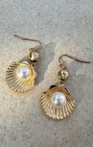 Jurkjes Shell Pearl Oorbellen Goud