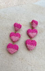 The Musthaves Beads Hearts Oorbellen Handmade Roze