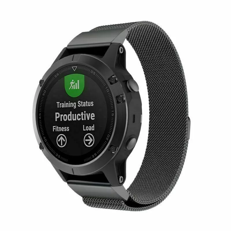 Strap-it Garmin Tactix 8 - 47mm Milanese band (zwart)