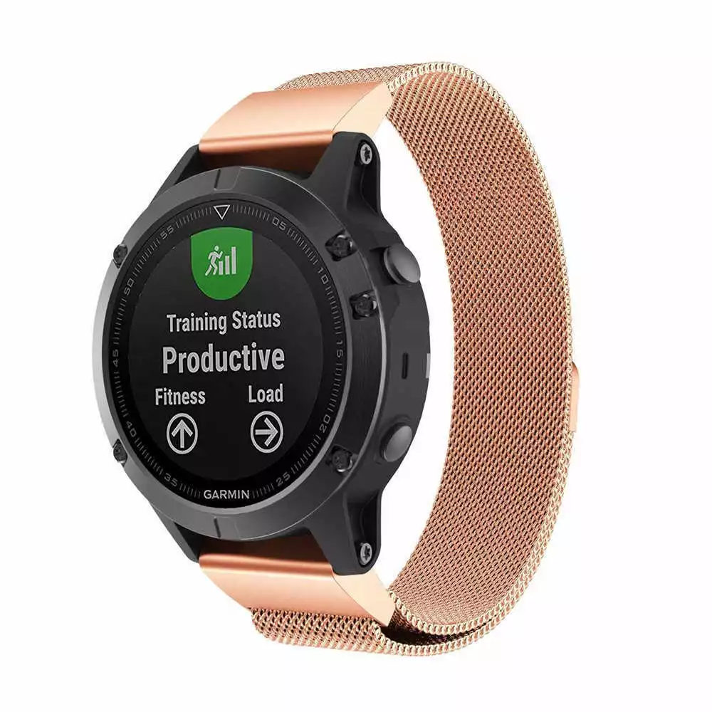 Strap-it Garmin Tactix 8 - 47mm Milanese band (rosé goud)
