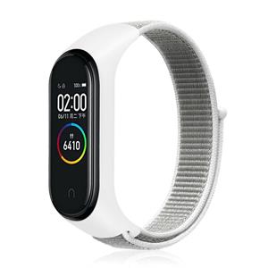 Strap-it Xiaomi Mi Band 3 / 4 nylon bandje (zeeschelp)
