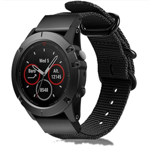 Strap-it Garmin Tactix 7 Pro nylon gesp band (zwart)