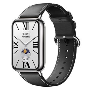 Strap-it Redmi Watch 5 leren bandje (zwart)