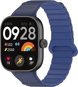 Strap-it Redmi Watch 5 magnetisch siliconen bandje (duo blauw)